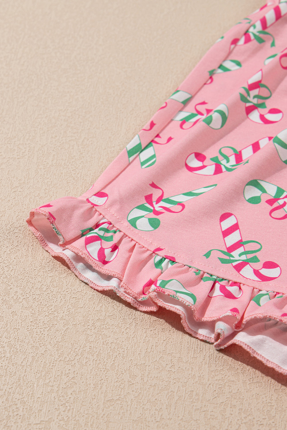 Pink Christmas Candy Pajamas Set