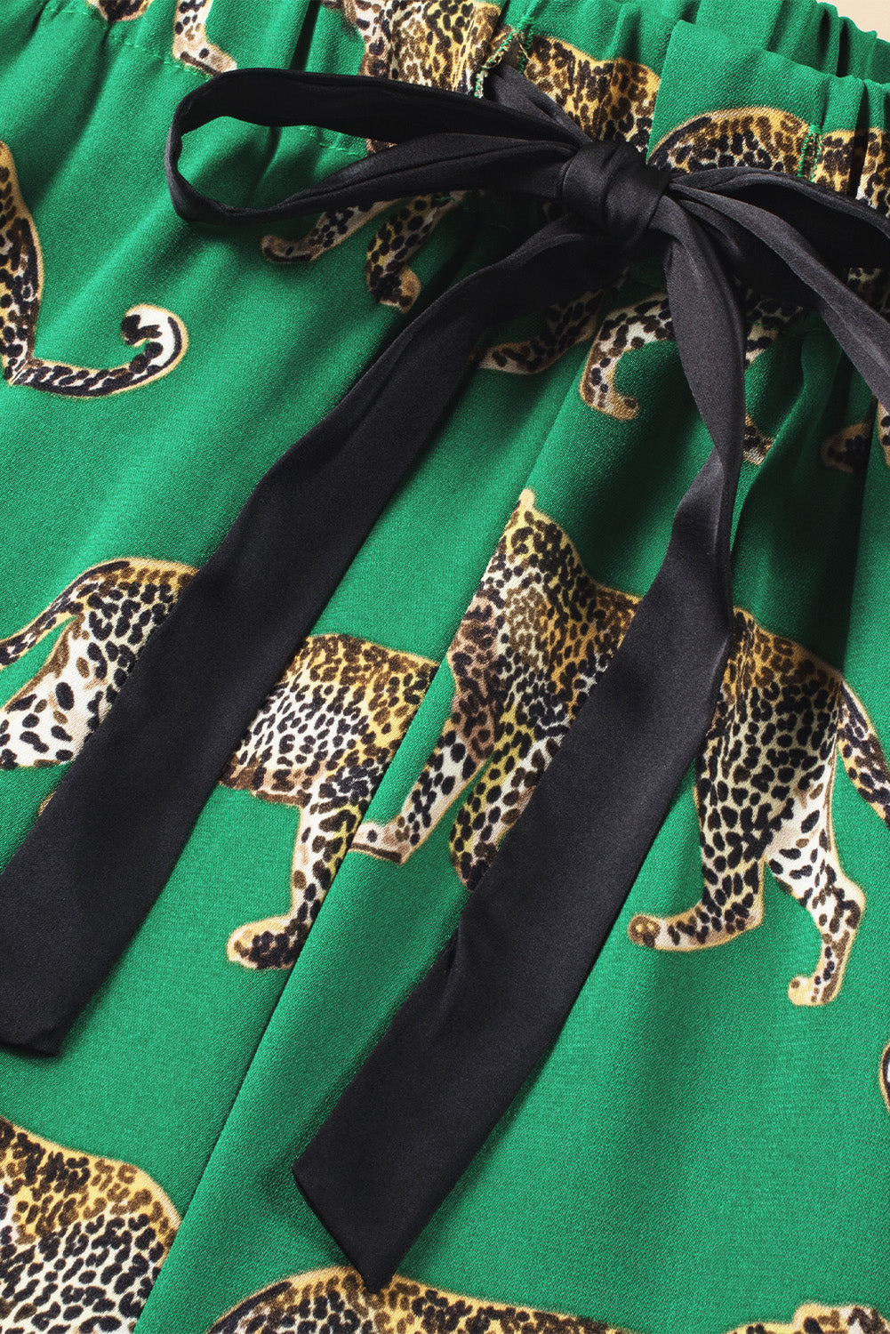 Green Cheetah Print Pajama Set