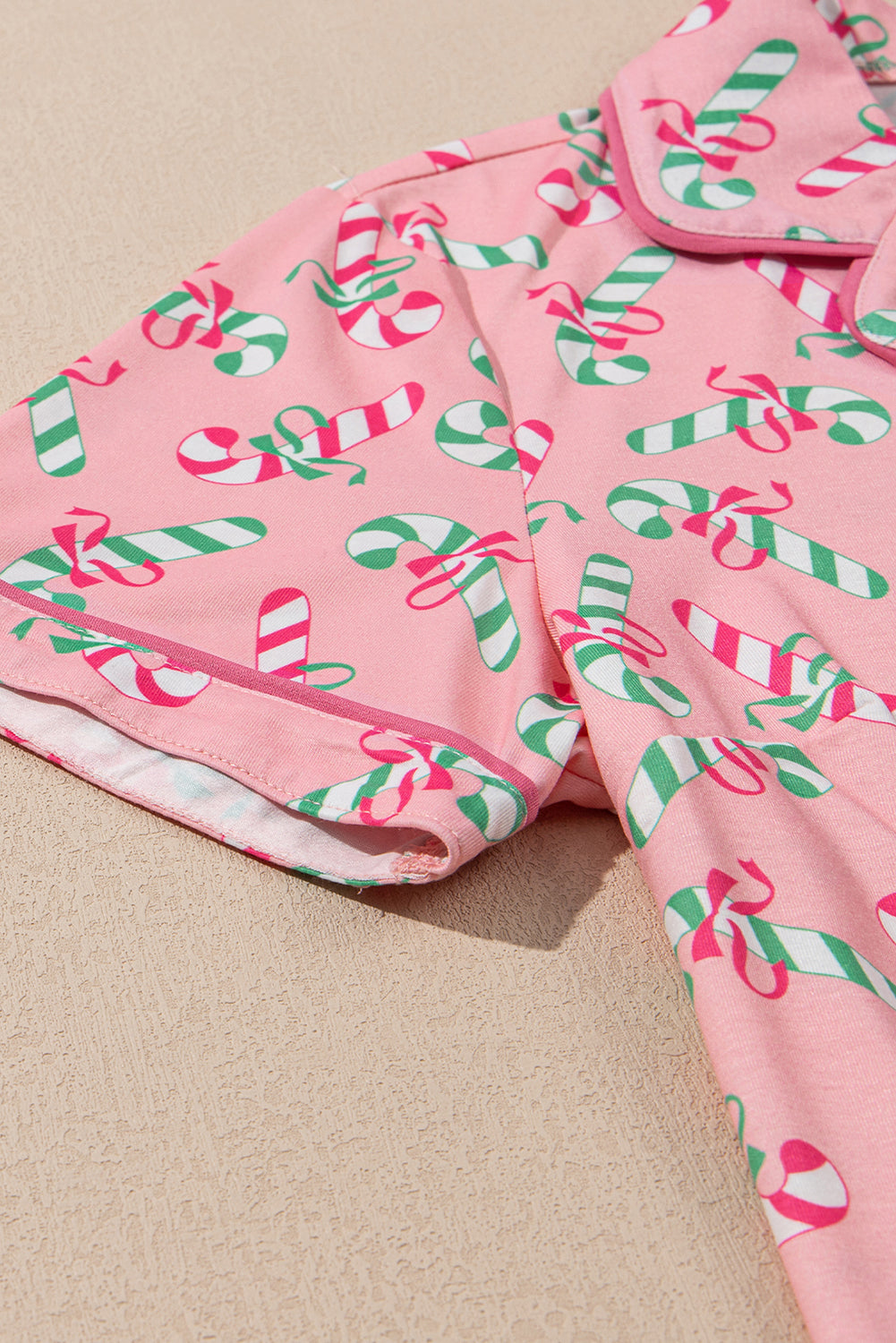 Pink Christmas Candy Pajamas Set