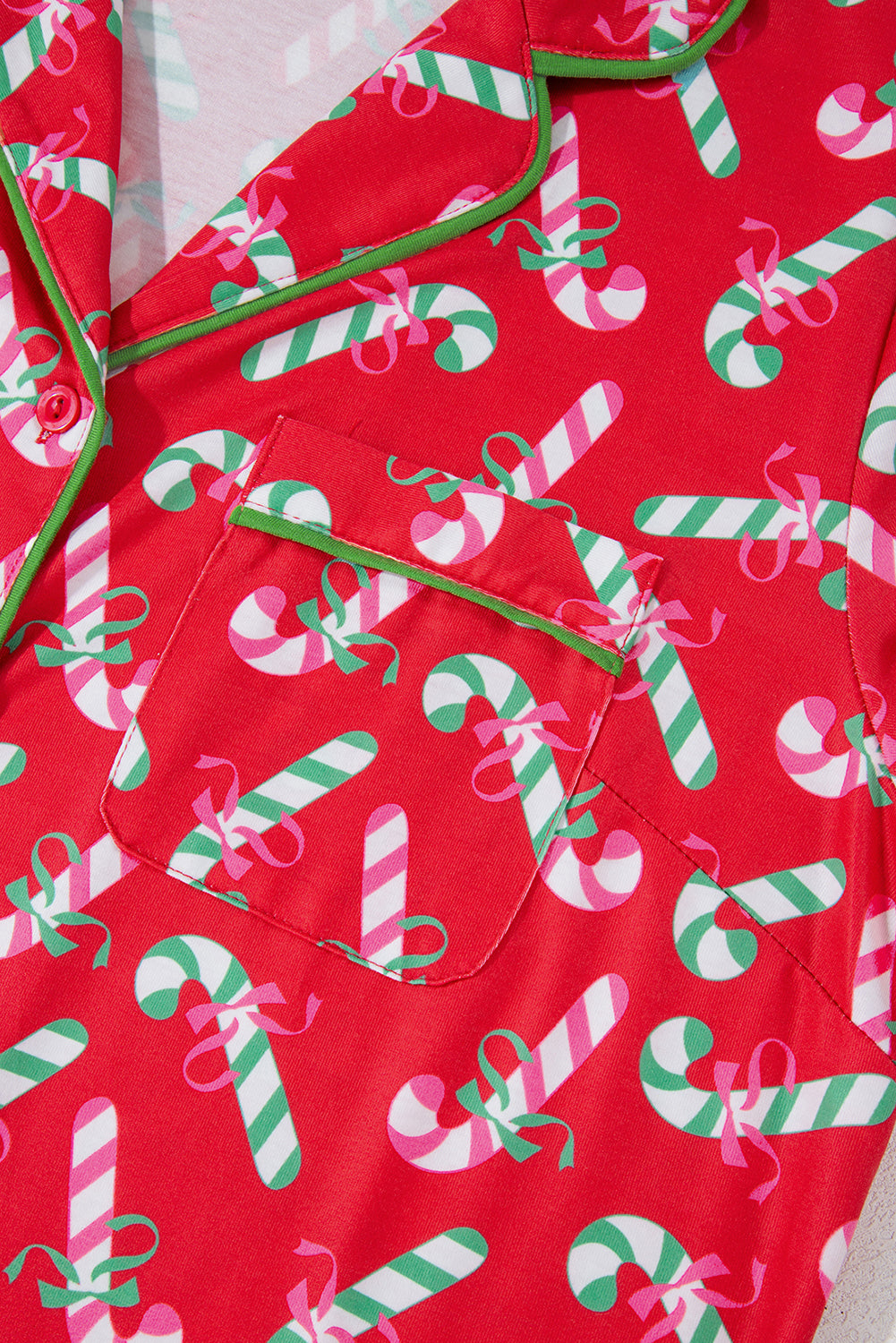 Red Christmas Candy Cane Pyjama Set