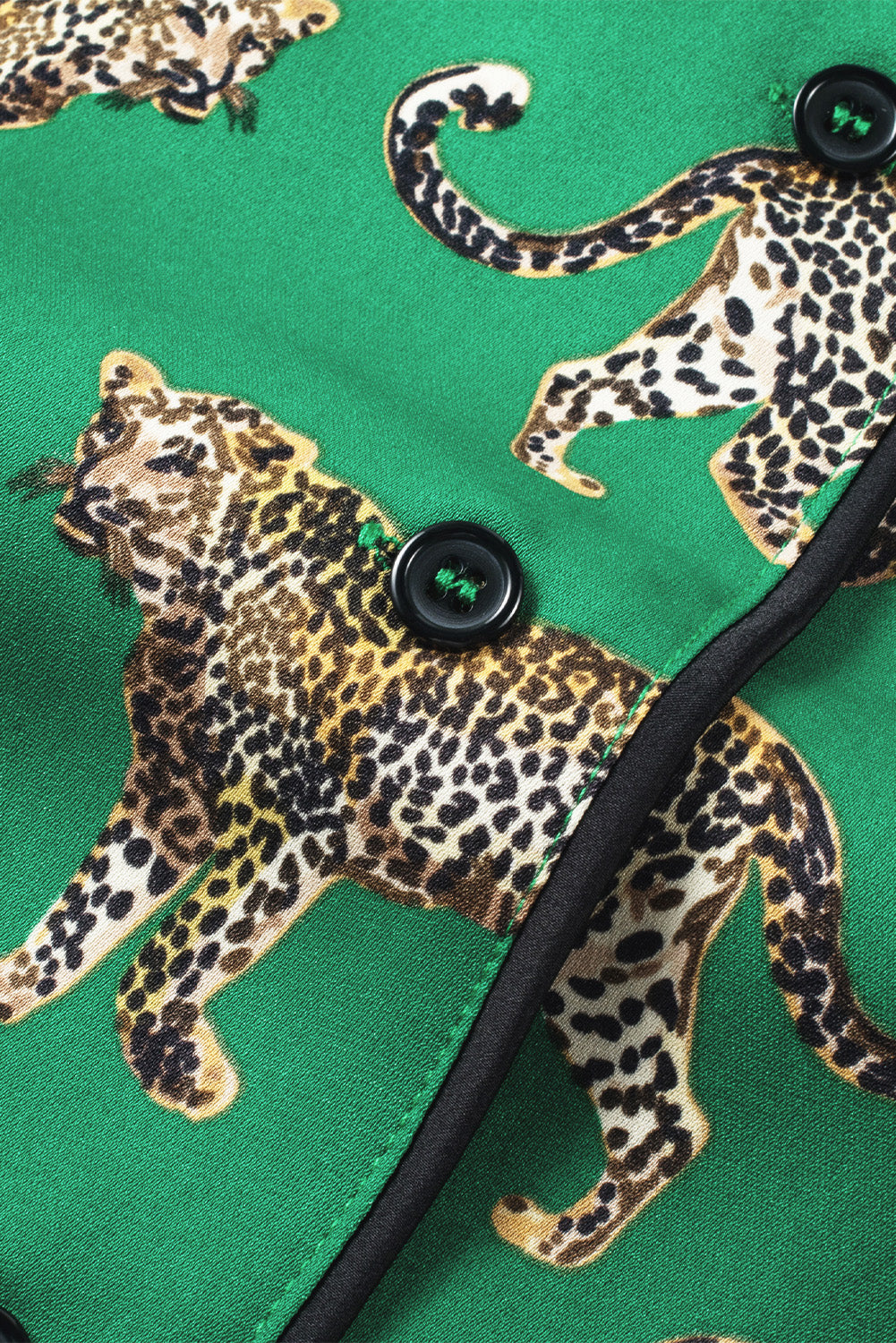 Green Cheetah Print Pajama Set