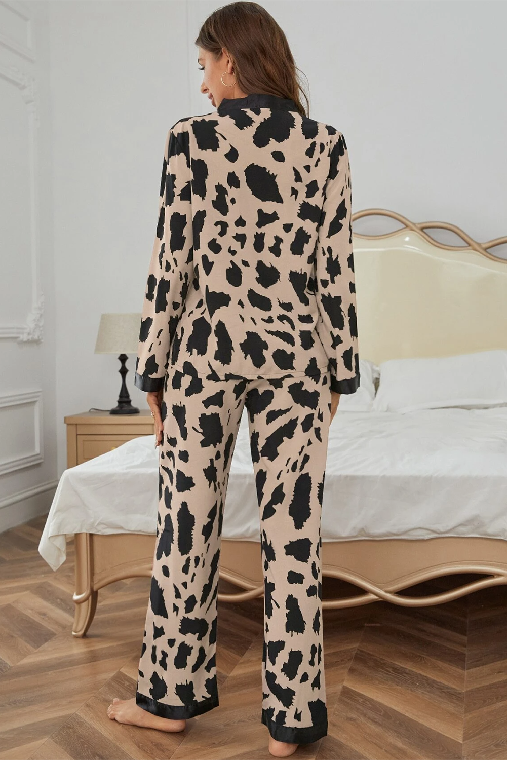 Cheetah Print Loose Fit Sleepwear Set