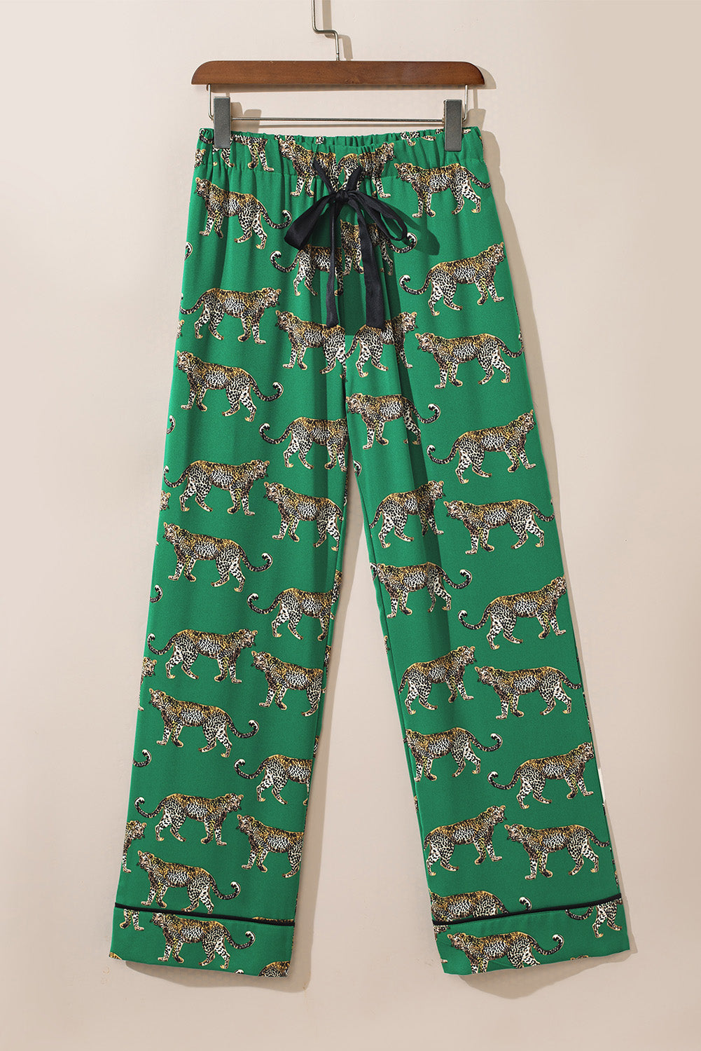 Green Cheetah Print Pajama Set