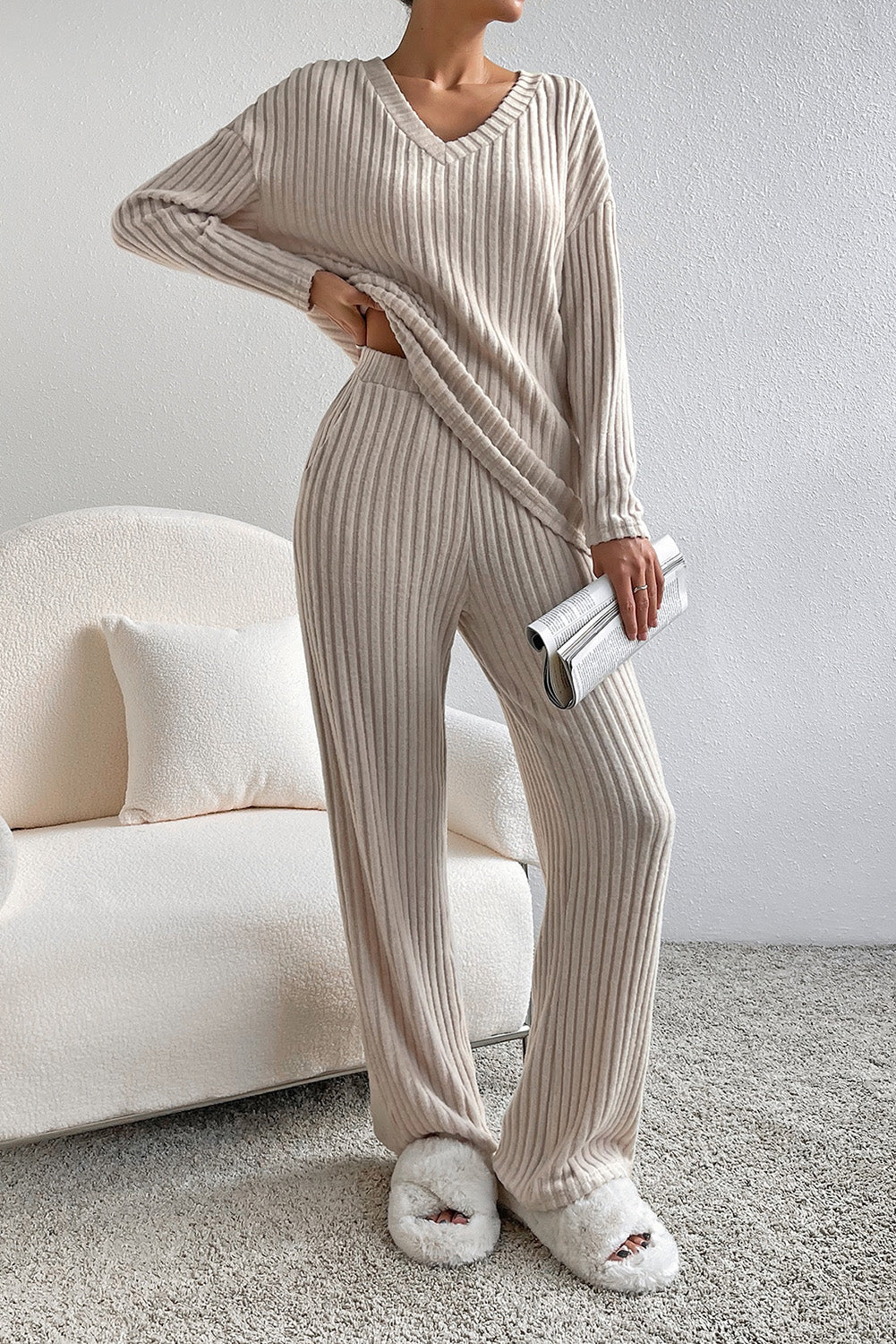 Beige Loungewear Set