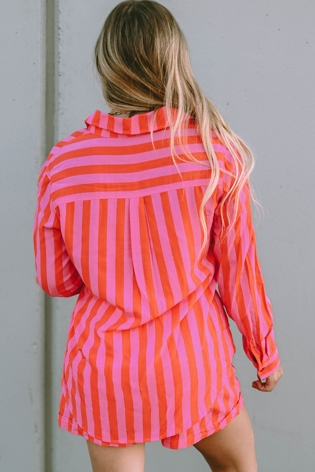 Orange & Pink Striped Pyjama Set