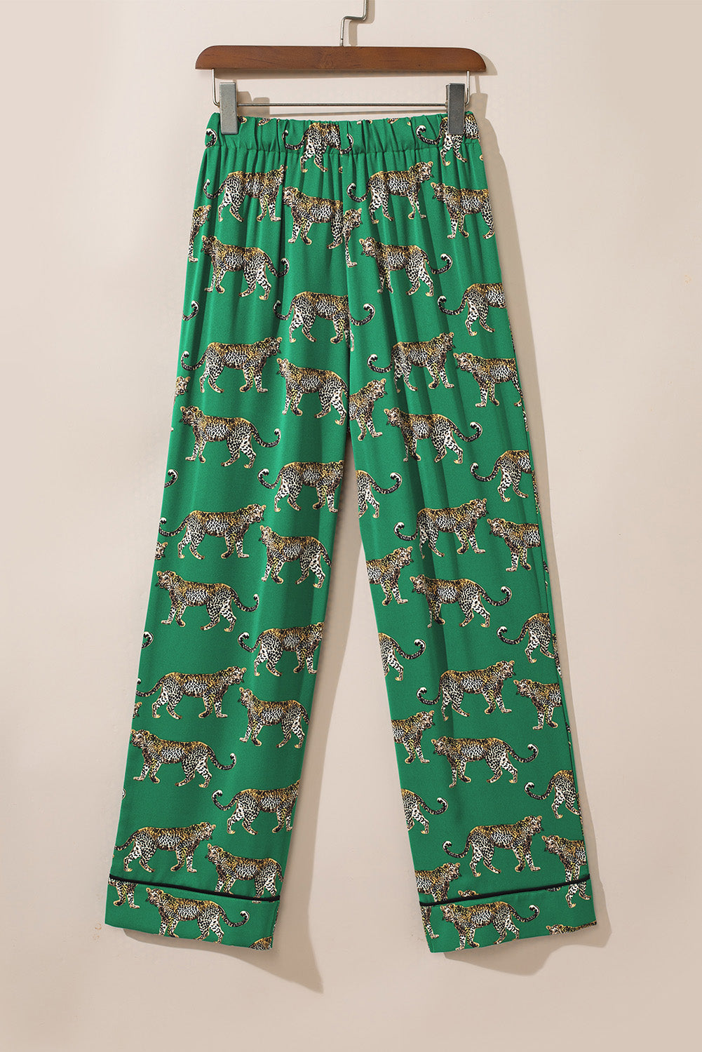 Green Cheetah Print Pajama Set