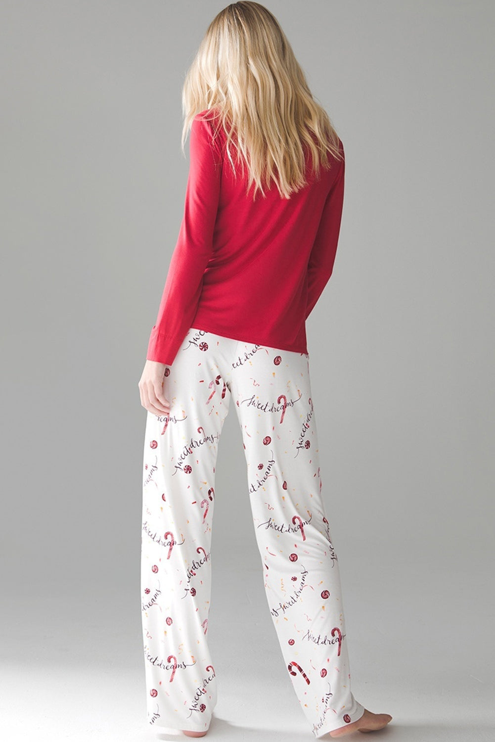 Red Top and Christmas Pants Lounge Set