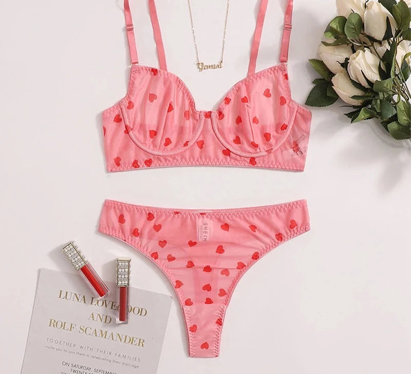 Transparent Heart Print Set