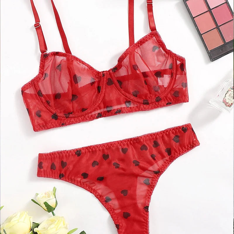 Transparent Heart Print Set