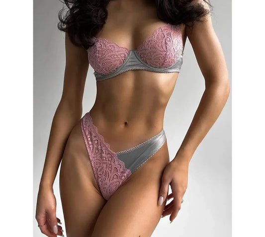 Contrast Color Lace Set