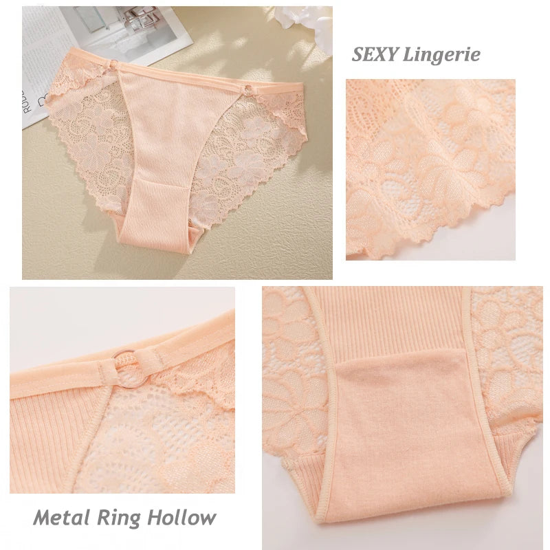 4PCS Floral Lace Panties