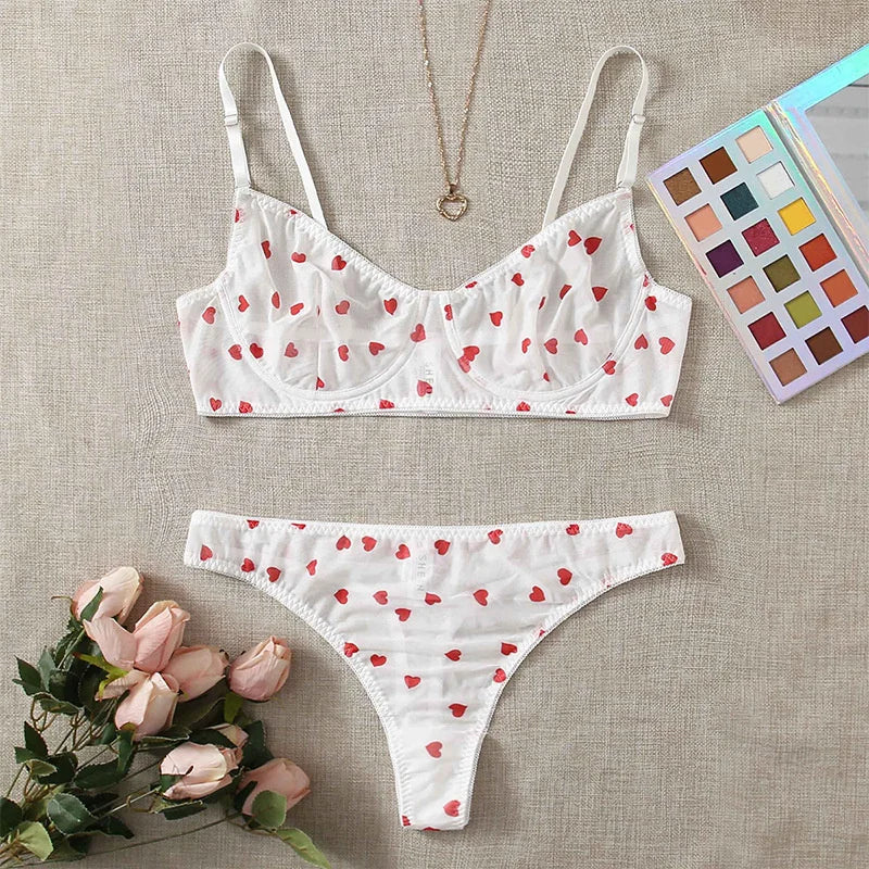 Transparent Heart Print Set