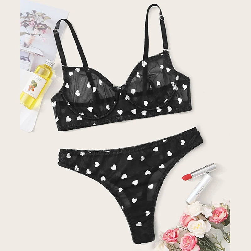 Transparent Heart Print Set