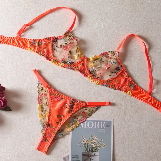 Lace Flower Lingerie Set