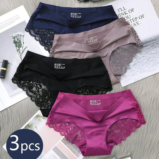 3 Pcs Set Seamless Comfort Lace Briefs