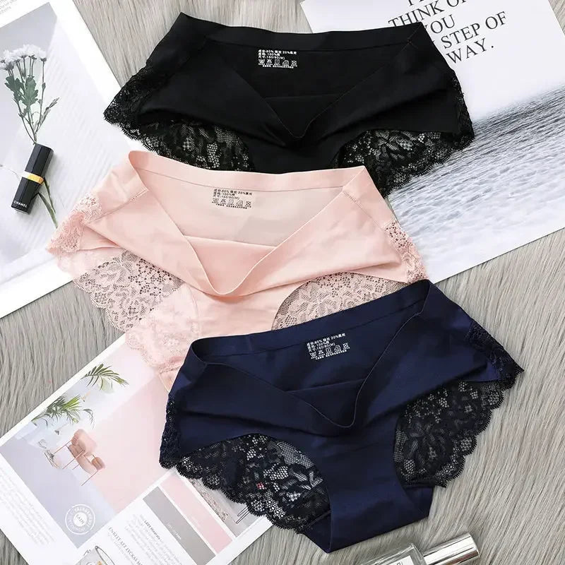 3 Pcs Set Seamless Comfort Lace Briefs