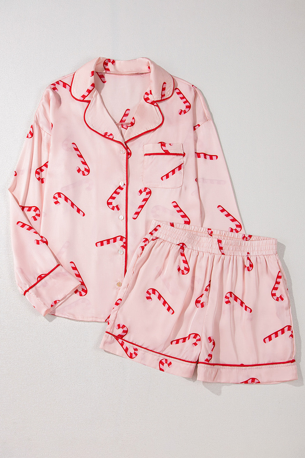 Pink Christmas Candy Cane Pyjama Set