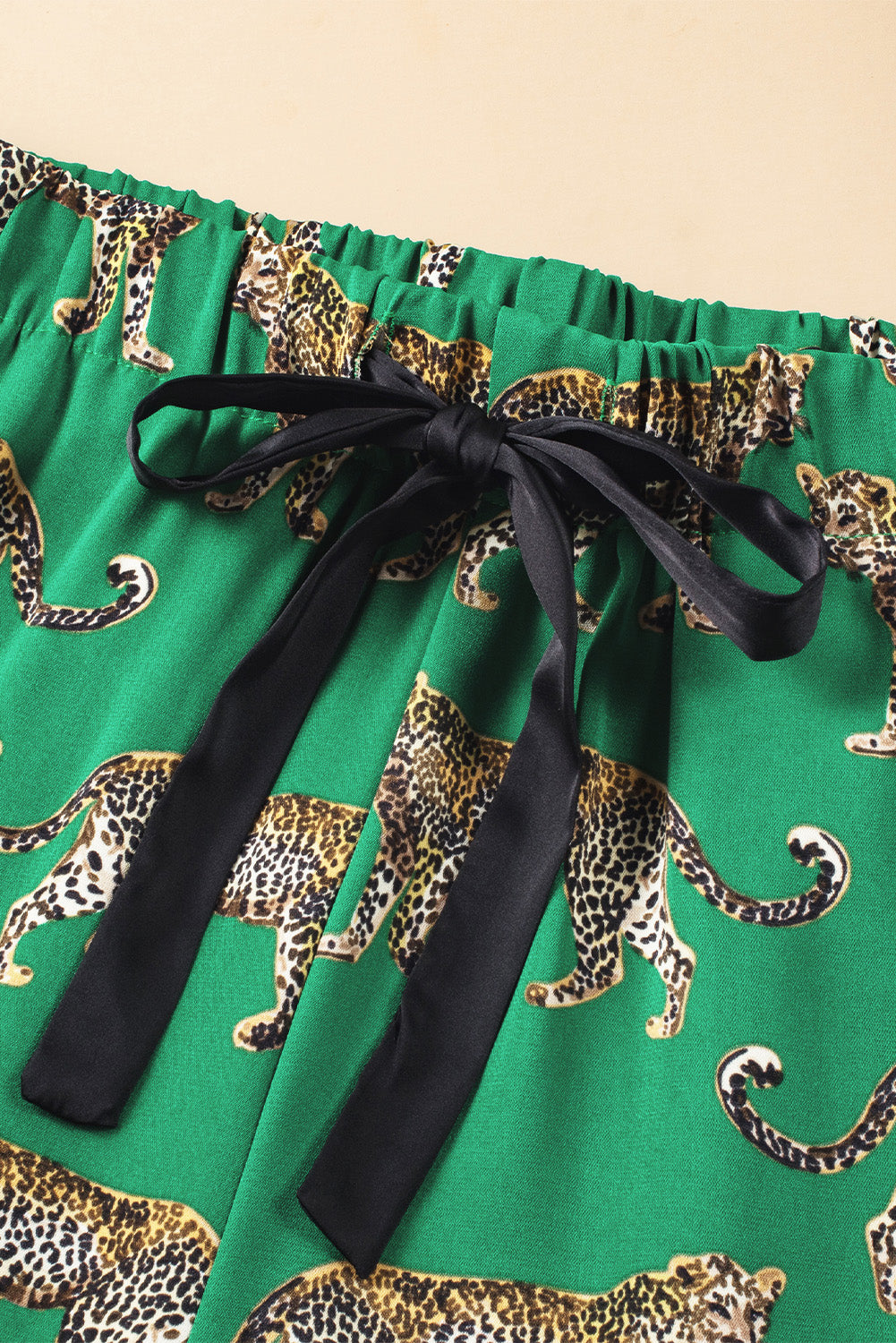 Green Cheetah Print Pajama Set