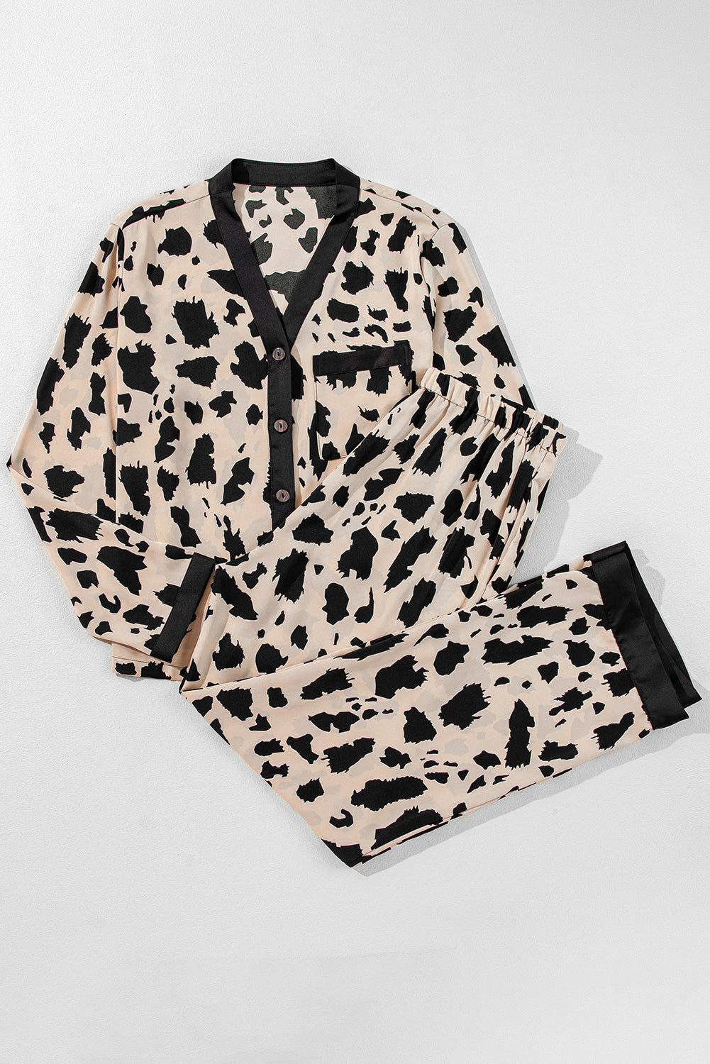 Cheetah Print Loose Fit Sleepwear Set