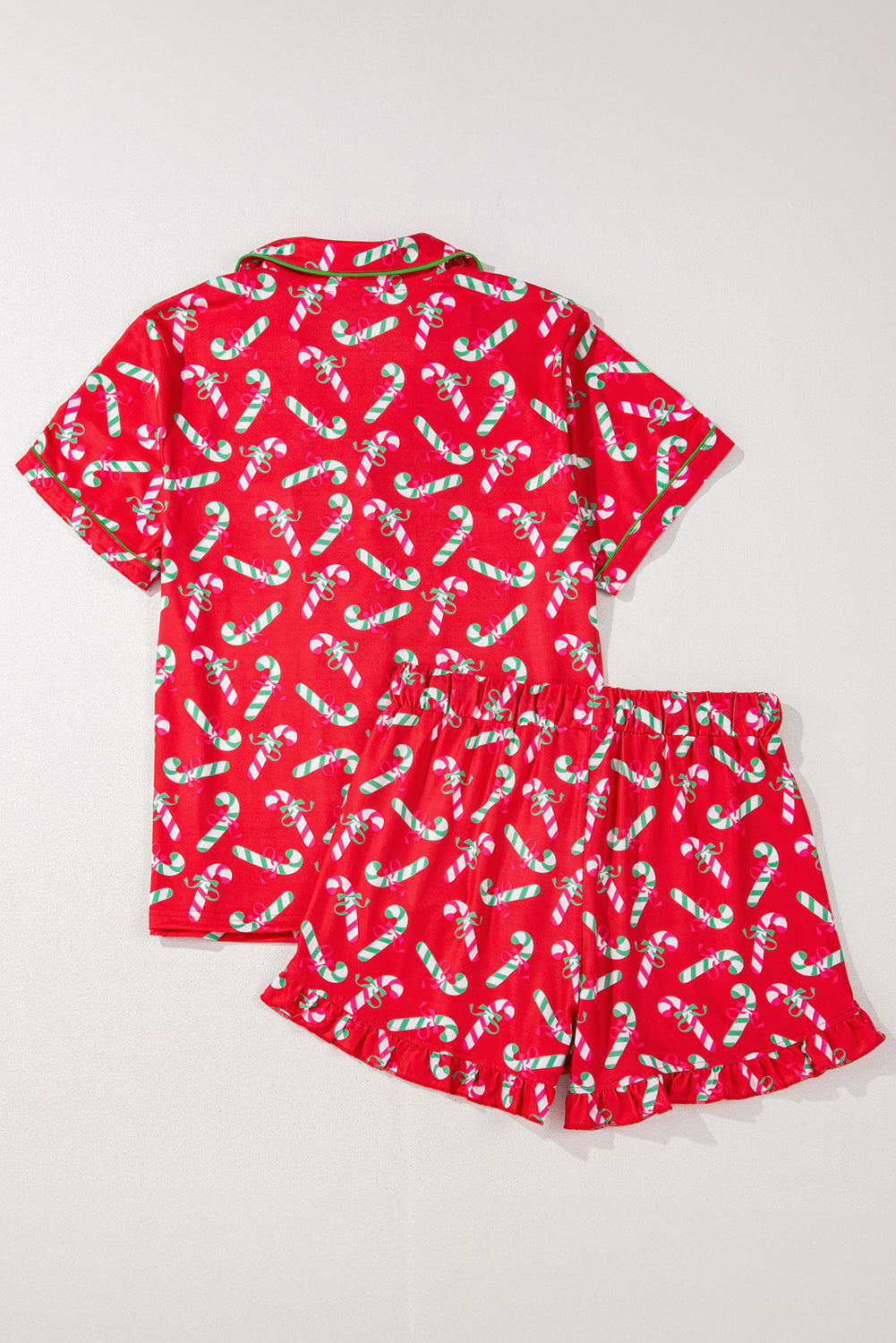 Red Christmas Candy Cane Pyjama Set