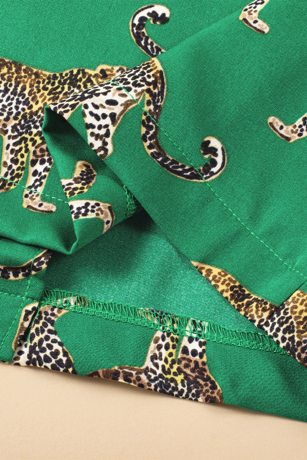 Green Cheetah Print Pajama Set