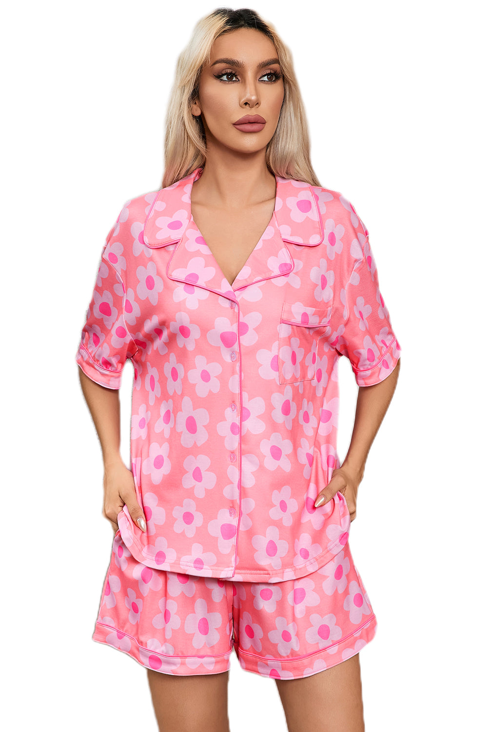 Flower Print Pajamas Set